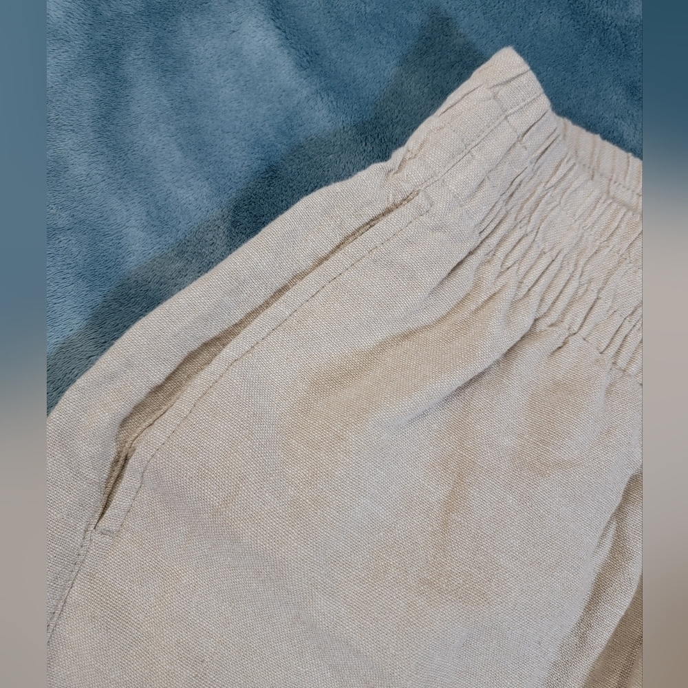Old Navy Women's  Lien Blend High Waisted Tan Shorts 3.5" Seam Nwt Size M - Picture 9 of 9